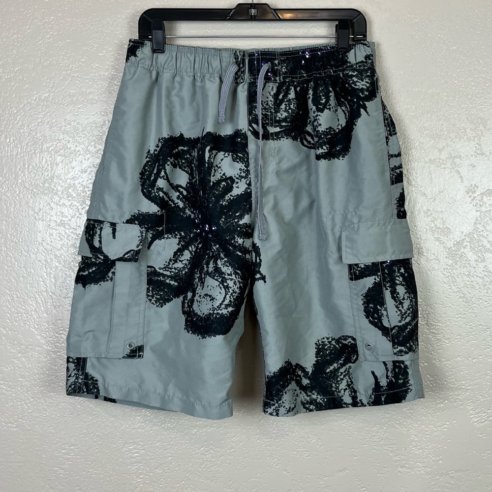 5 for $30 l Arizona jeans company men swim gray black floral board shorts M